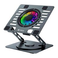 Cooler para laptop Teros TE-7132N máx. 15.6"" con soporte rotativo 360°, 2 puertos USB, 1 ventilador, 3 posturas, 10 modos RGB